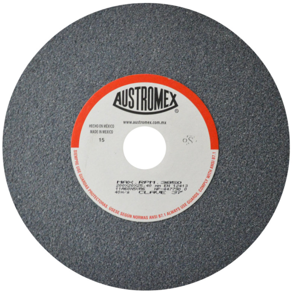 Rueda Abrasiva para esmerilar todo tipo de acero, hierro forjado de 7-7/8 x 25/32 x 1 pulg.